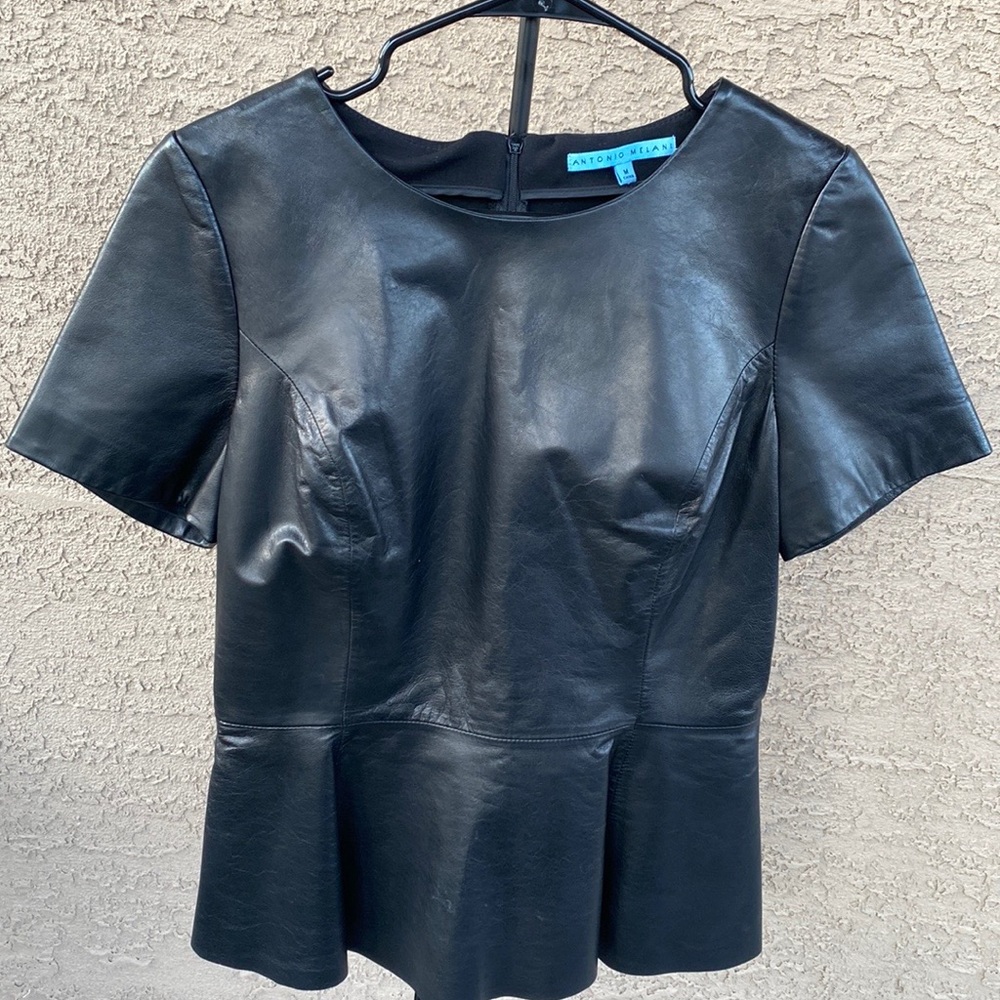Antonio Melani leather peplum top